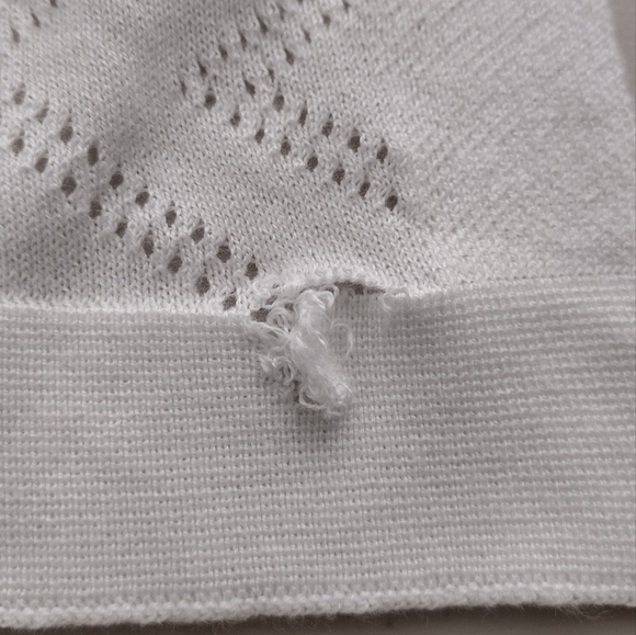 NWT Talbots Coastal Beachy Boho Cotton Blend White Poncho Tunic Top Sz M/L - Picture 12 of 14